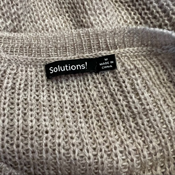 Solutions Taupe Chunky Sweater Dress Medium G-18 - Picture 4 of 11